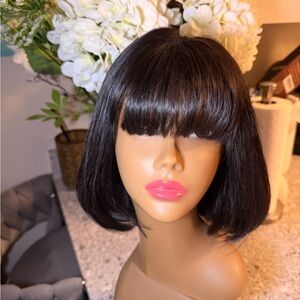 Vietnames Sleek Black Bob Human Hair Wig